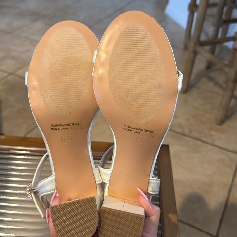 Lulus Wawna Ivory Satin Ankle Strap High Heel Sandals - Picture 11 of 11